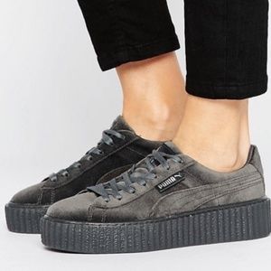 Rihanna x Puma Gray Velvet Fenty Shoes